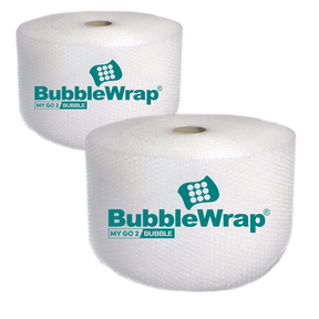 2 Rolls of Small Bubble Wrap with My Go 2 Bubble on a white background