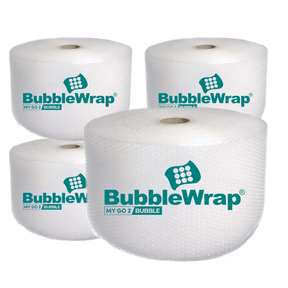 4 Rolls of Small Bubble Wrap with My Go 2 Bubble on a white background