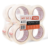 MY GO 2 Tape 8-Pack Clear Standard Grade Packing Tape - 2.3 Mil Thick, 1.88" Wide, 60 Yard Rolls